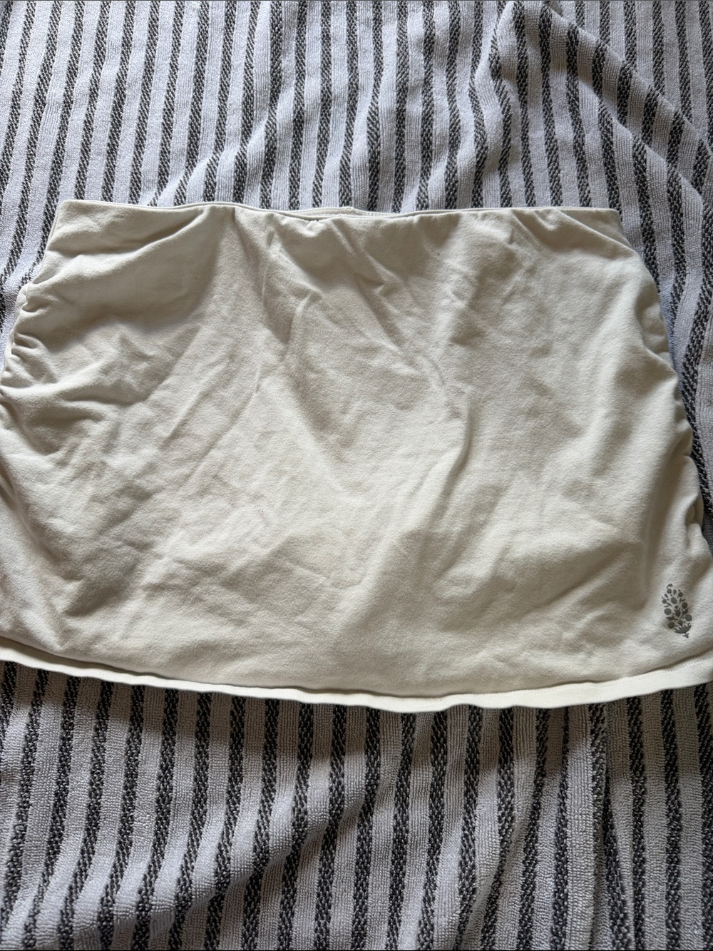 Women's Cream Stretch Mini Skirt